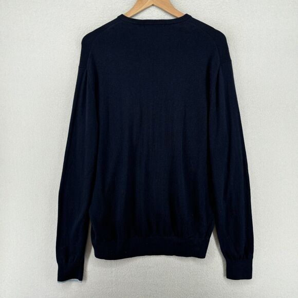 GREYSON Sweater Mens M Cheyenne V-Neck Merino Wool Blend Golf Pullover Blue - Picture 2 of 14